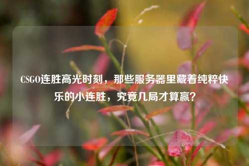 CSGO连胜高光时刻，那些服务器里藏着纯粹快乐的小连胜，究竟几局才算赢？